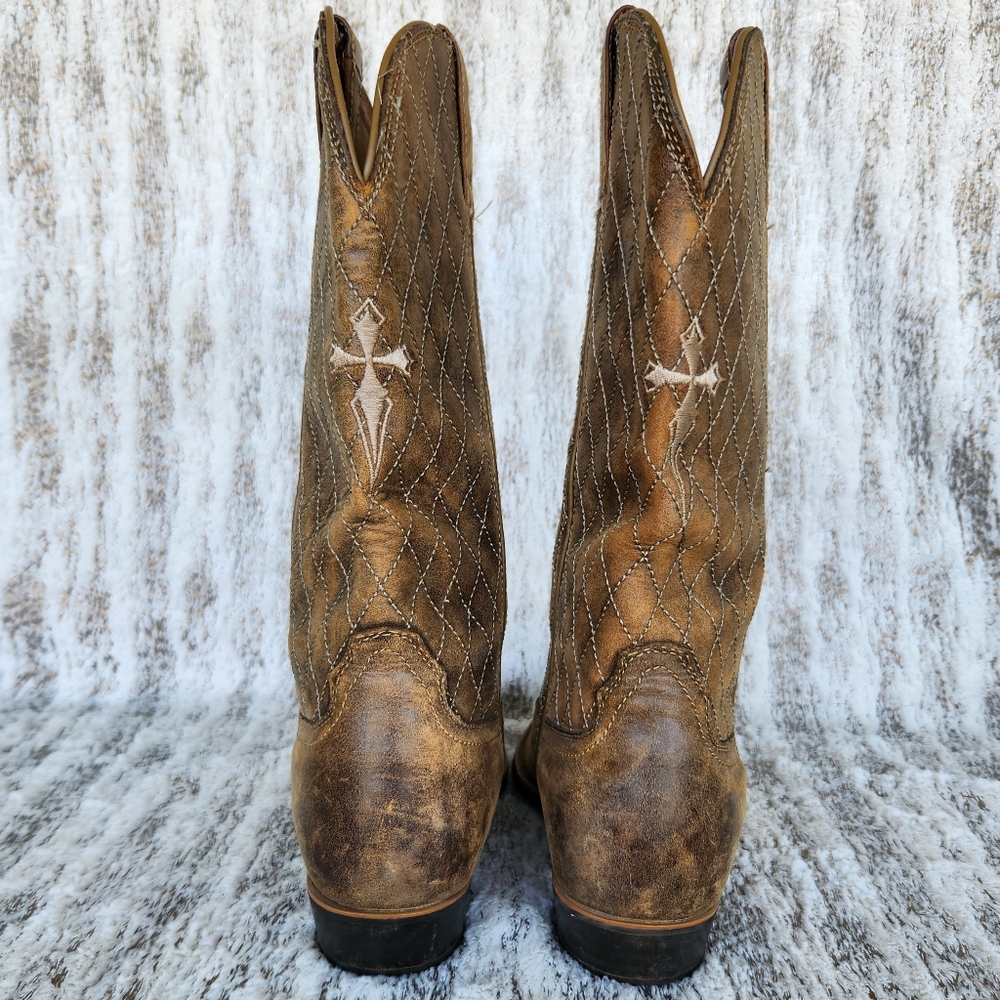 Twisted X "Bomber" Western Cowboy Boot Brown Leather Cross | Men's Size 7.5D - Picture 5 of 13